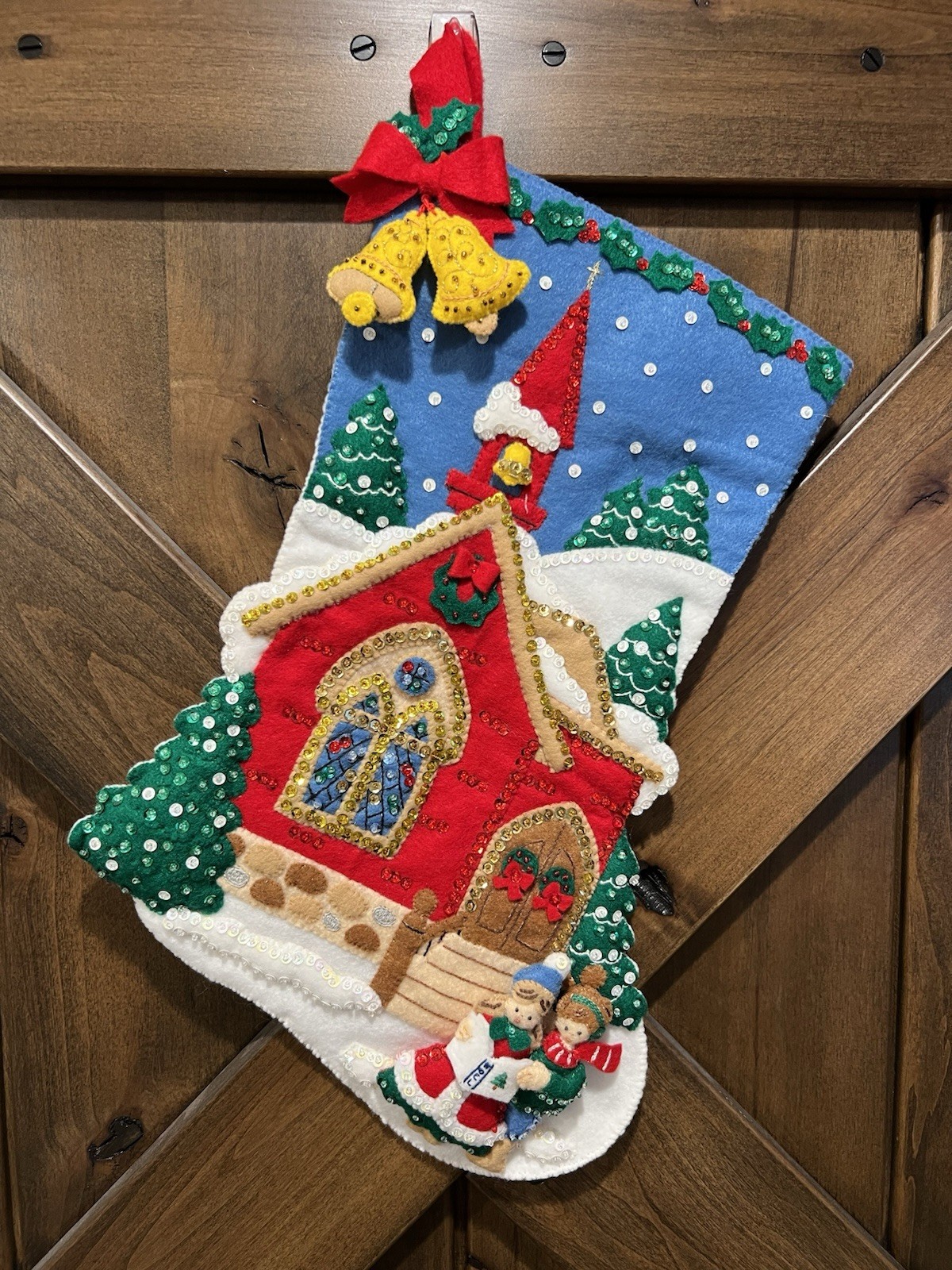 VTG Finished Bucilla Christmas Stocking \ VTG Finished Bucilla Christmas Stocking \