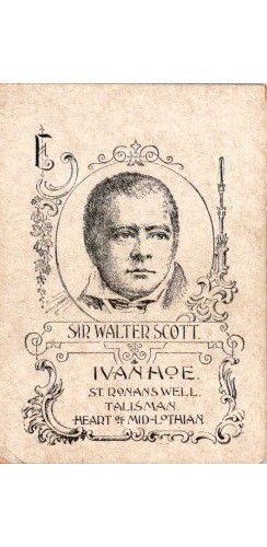 Sir Walter Scott IVANHOE Novelist Portrait Advertising Blotter ~1910s Era