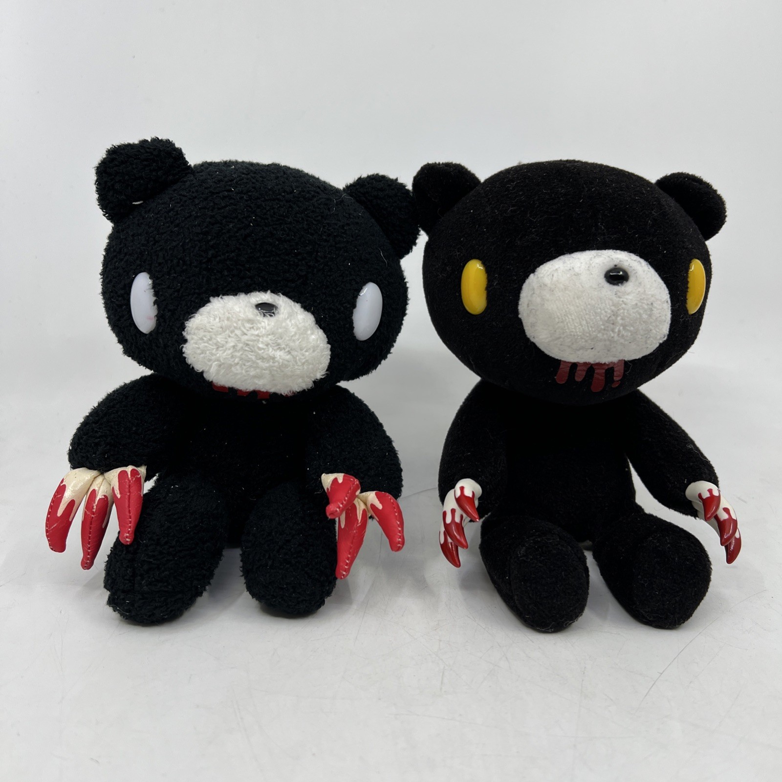 Lot Of 2 Gloomy Bear plush 5” sitting pose doll black bloody white claws & mouth