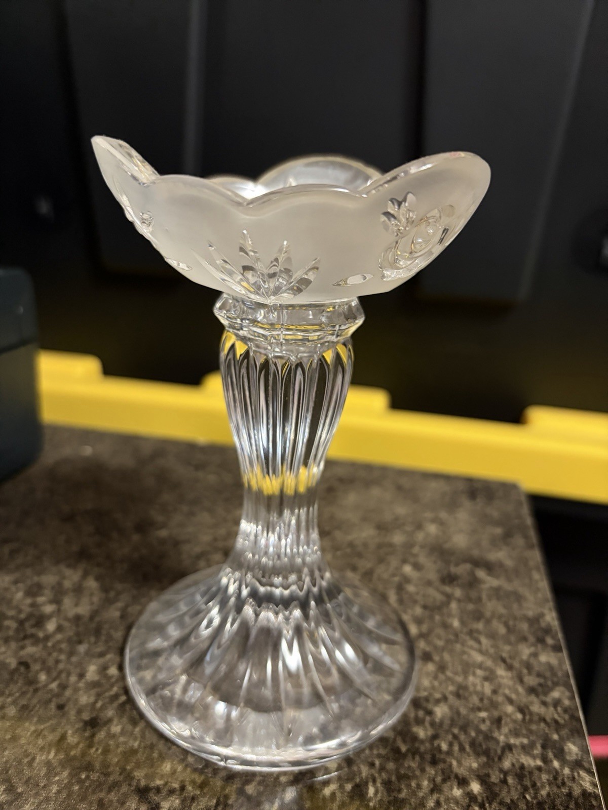 Oneida Southern Garden Candlestick Crystal Candle Holders Vintage