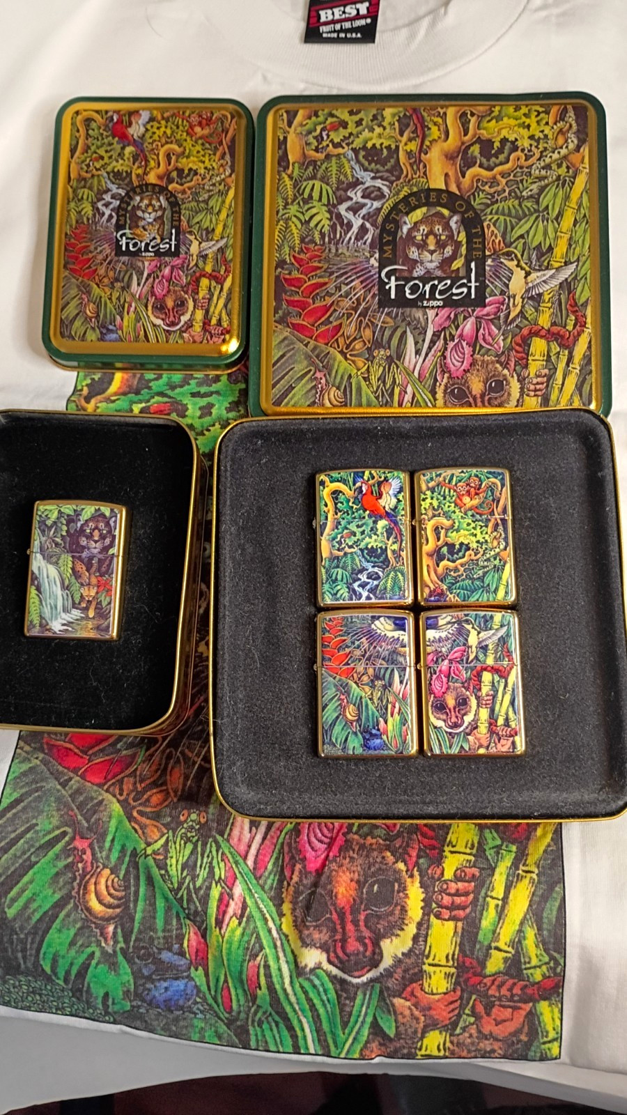 Zippo Limited Edition Mysteries of the Forest Lighter Set With T-shirt