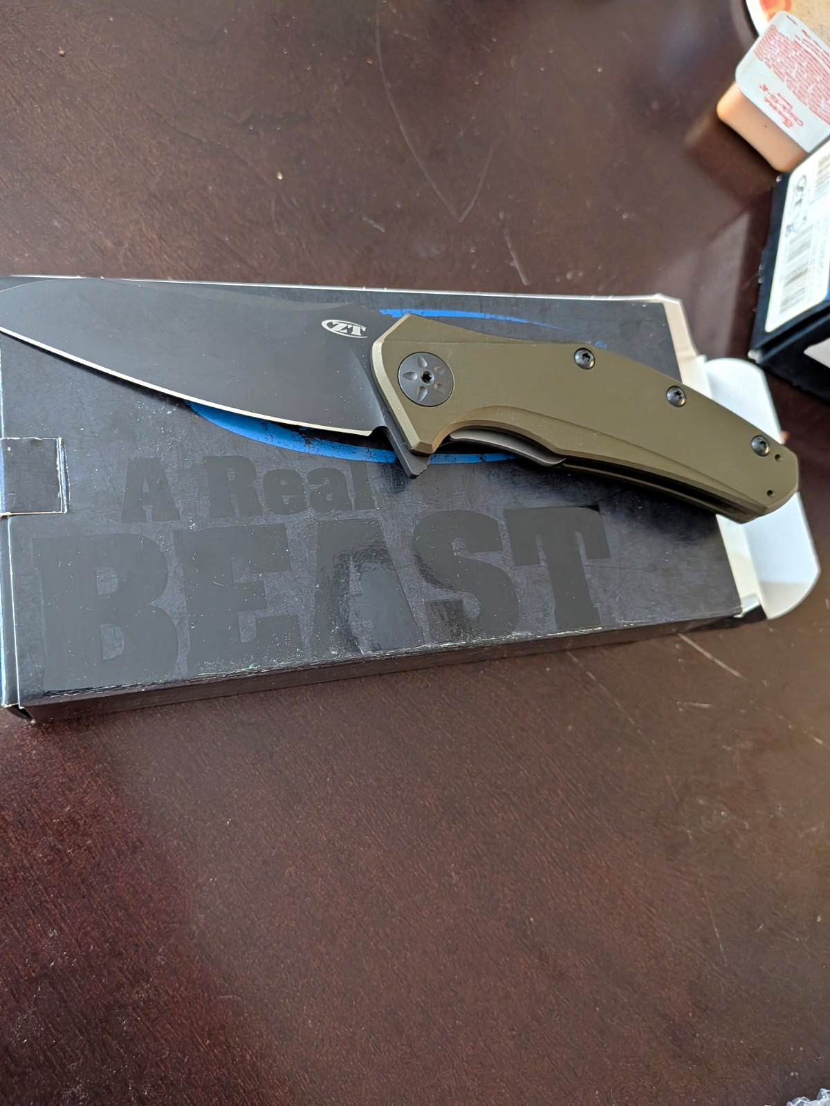 Zero Tolerance 0770ODBLK Assisted Drop Point Plain Edge DLC Blade Aluminum