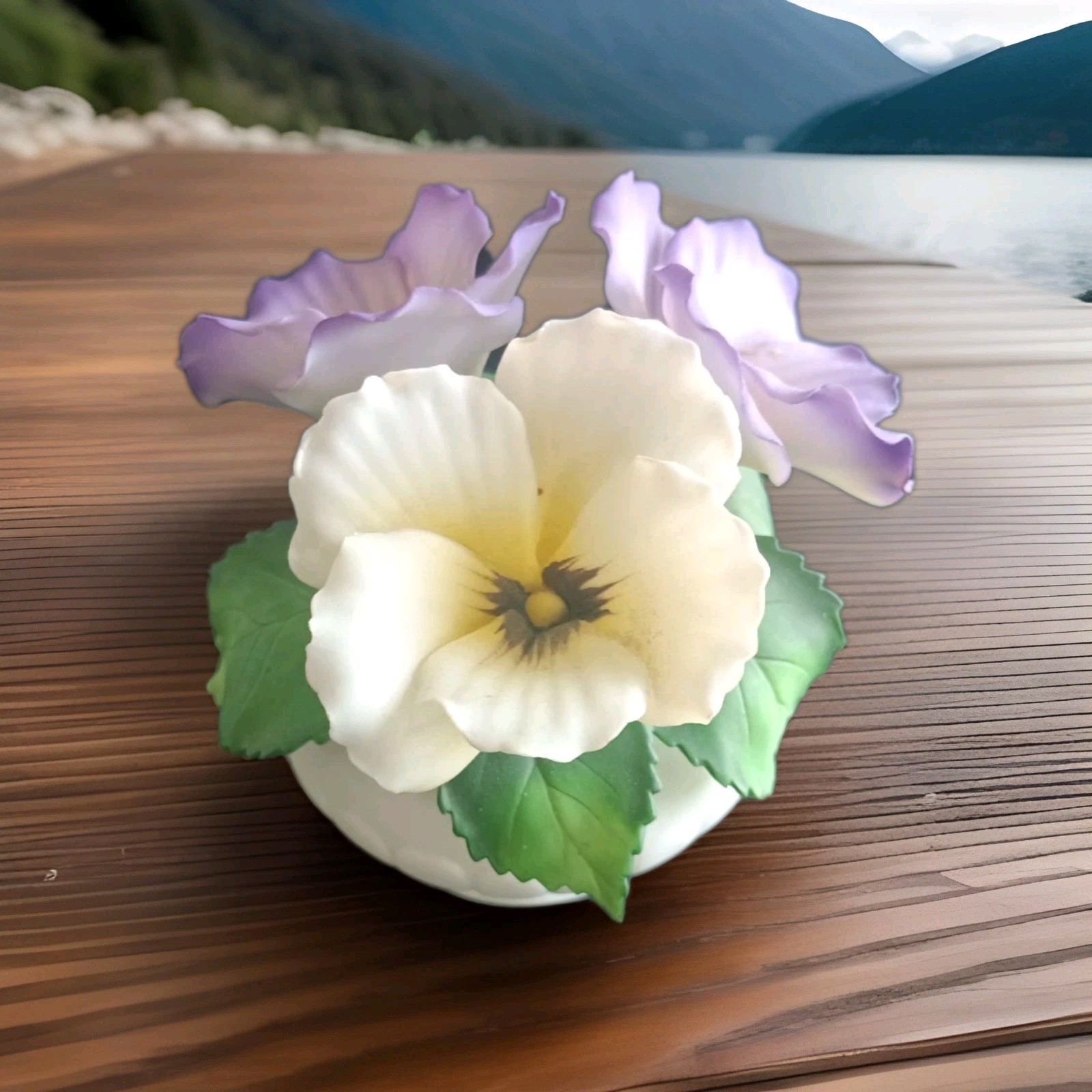 Lefton Exclusive China Porcelain Pansies