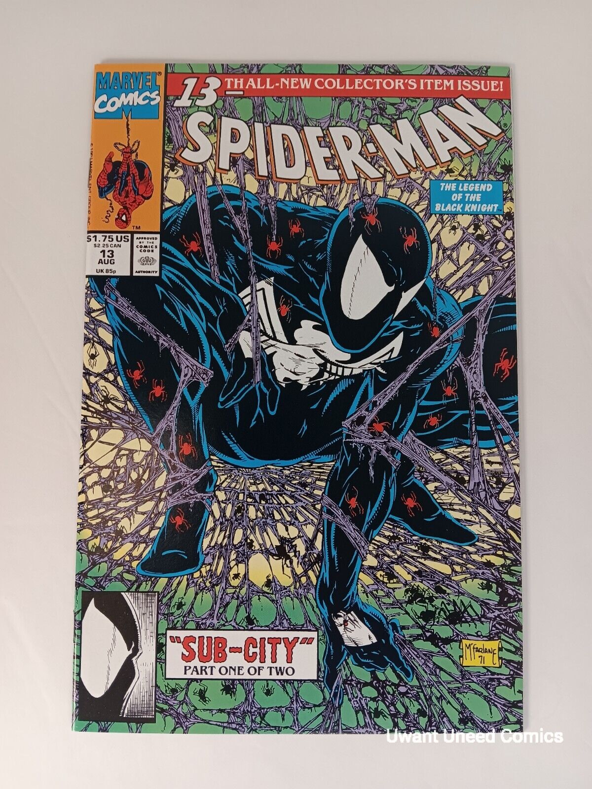 SPIDER-MAN Vol. 1, #13, 1991. MARVEL. Todd McFarlane, Black Suit, Homage, NM 9.6