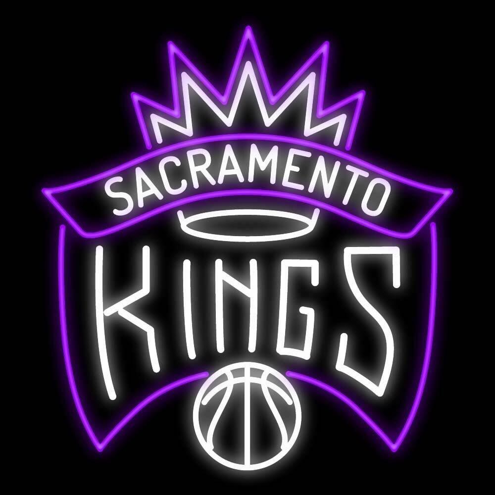 New Sacramento Kings Neon Light Sign Lamp Man Cave Real Glass Windows 24\