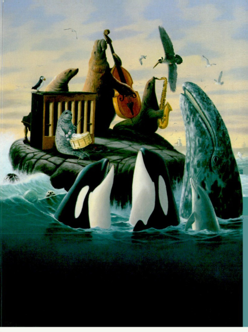 VTG Party Animals Leanin Tree FRIEND Greeting Card +Env Whale Seal Don McMichael