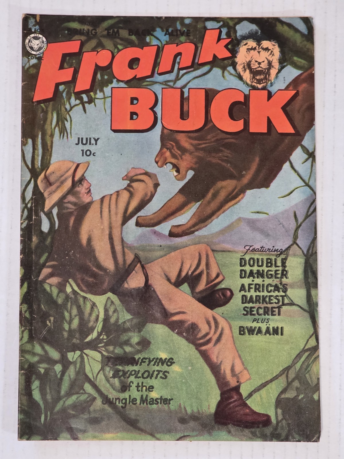 FRANK BUCK #71 VG WALLY WOOD ART Jungle Adventure 1950 Painted Cover Golden Age 
