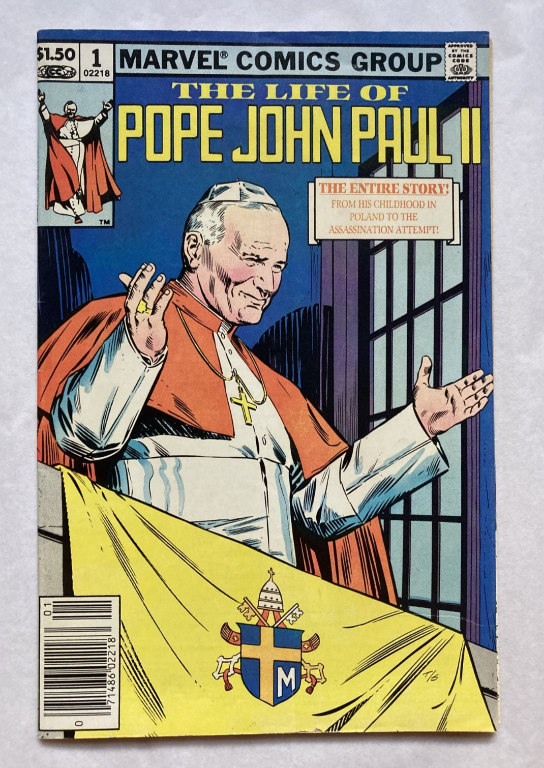 The Life of Pope John Paul II 1 Marvel Comic 1982 Newsstand Rare Biography
