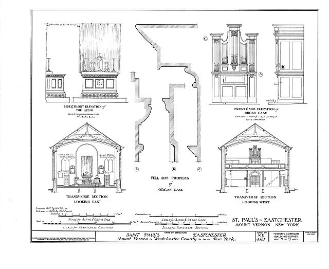 Photo:Mount Vernon NY 1900s St Paul\'s Church Architectural Drawing HABS