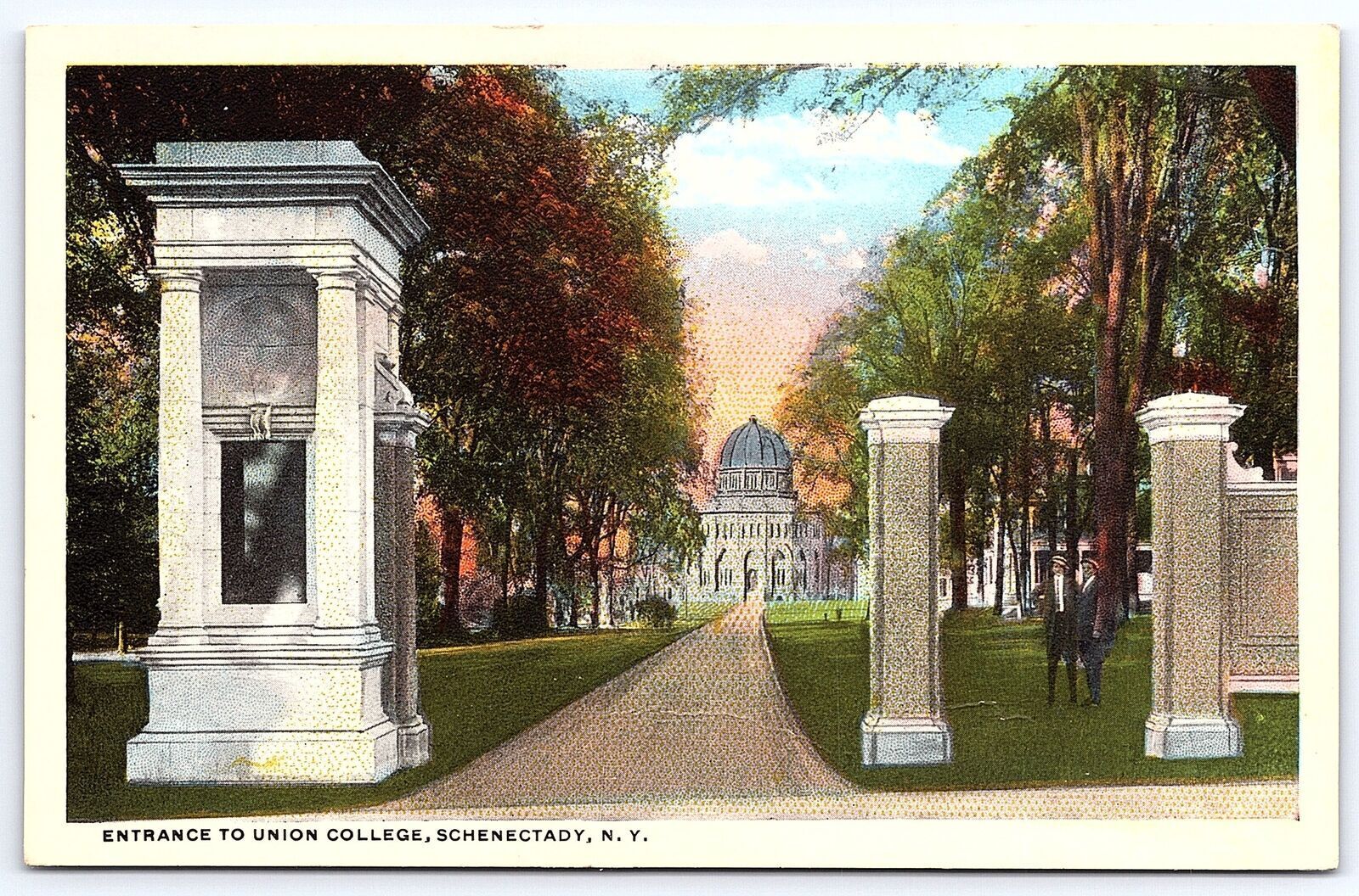 Entrance To Union College Schenectady New York NY Historic Building Postcard