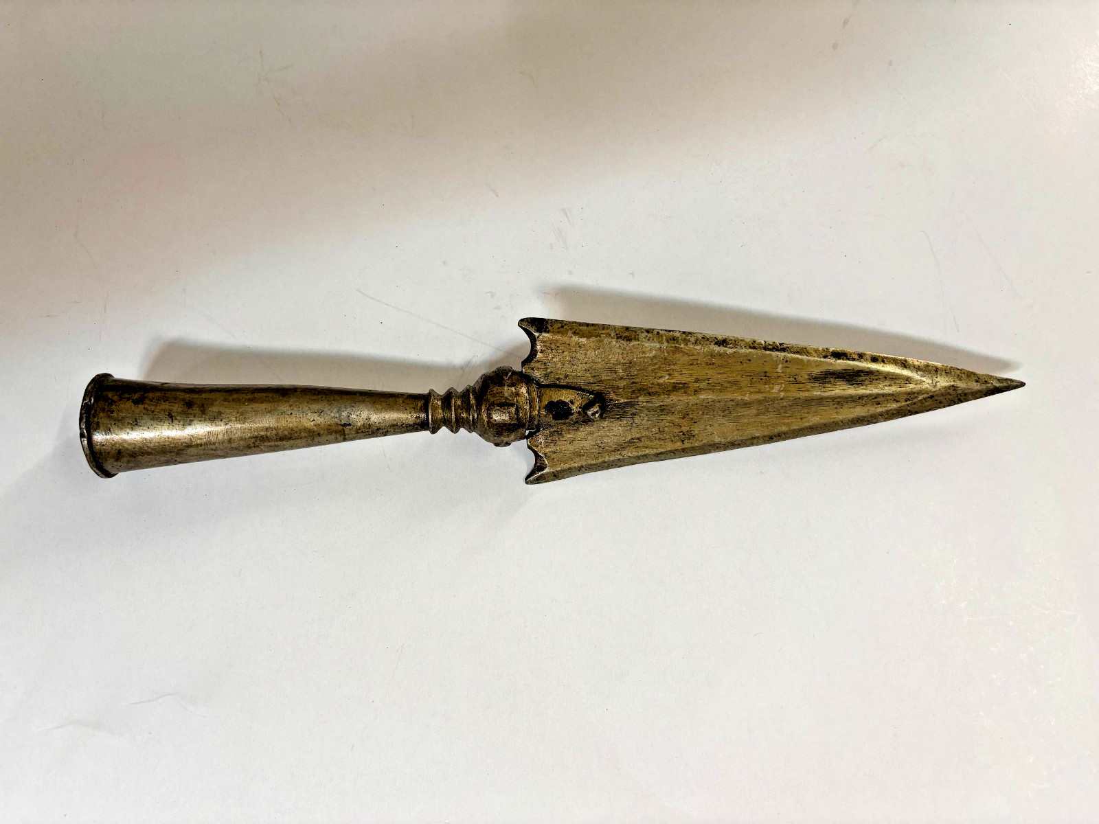 Antique WOOTZ SPEAR 1800s Bhala Period Very Old Rare Collectible 12.5 Inches