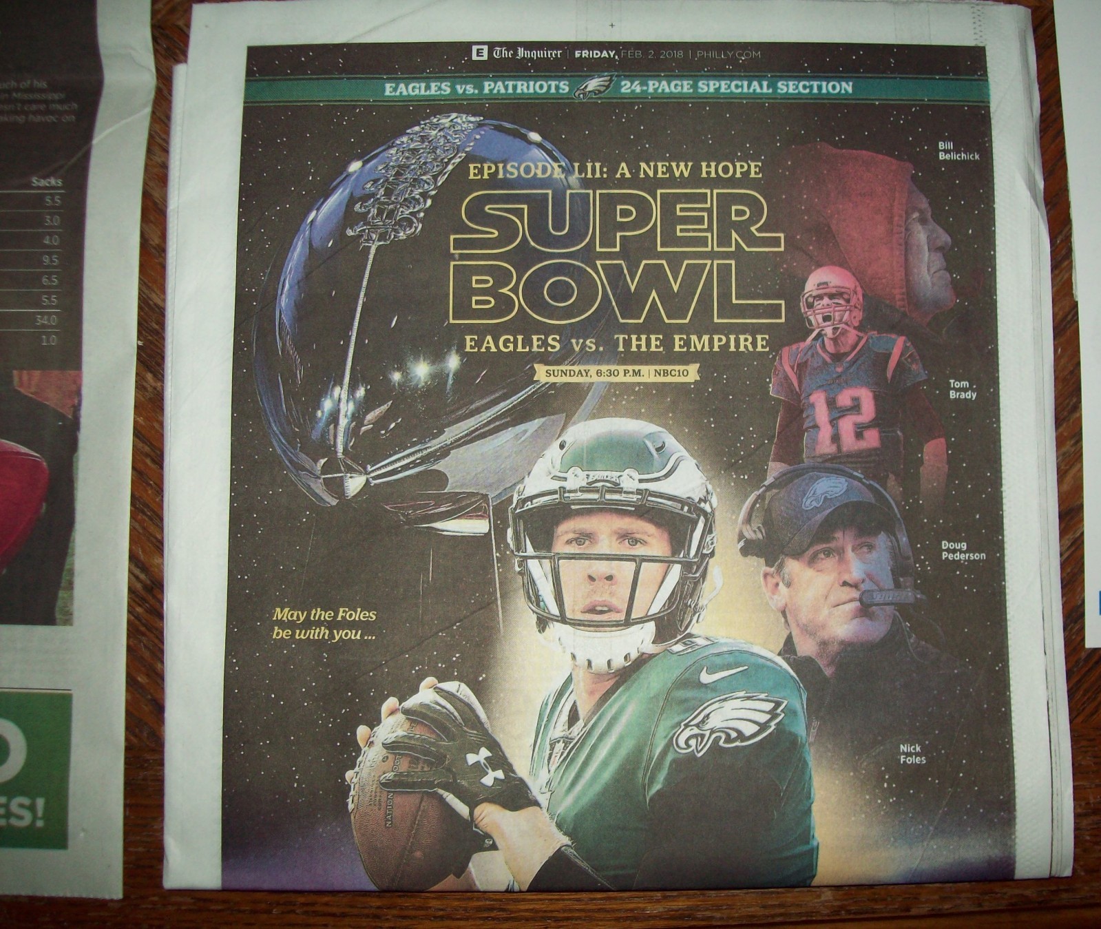 Rare Phila Eagles vs The Empire Super Bowl LII preview Inquirer 2/2/18 NickFoles Rare Phila Eagles vs The Empire Super Bowl LII preview Inquirer 2/2/18 NickFoles