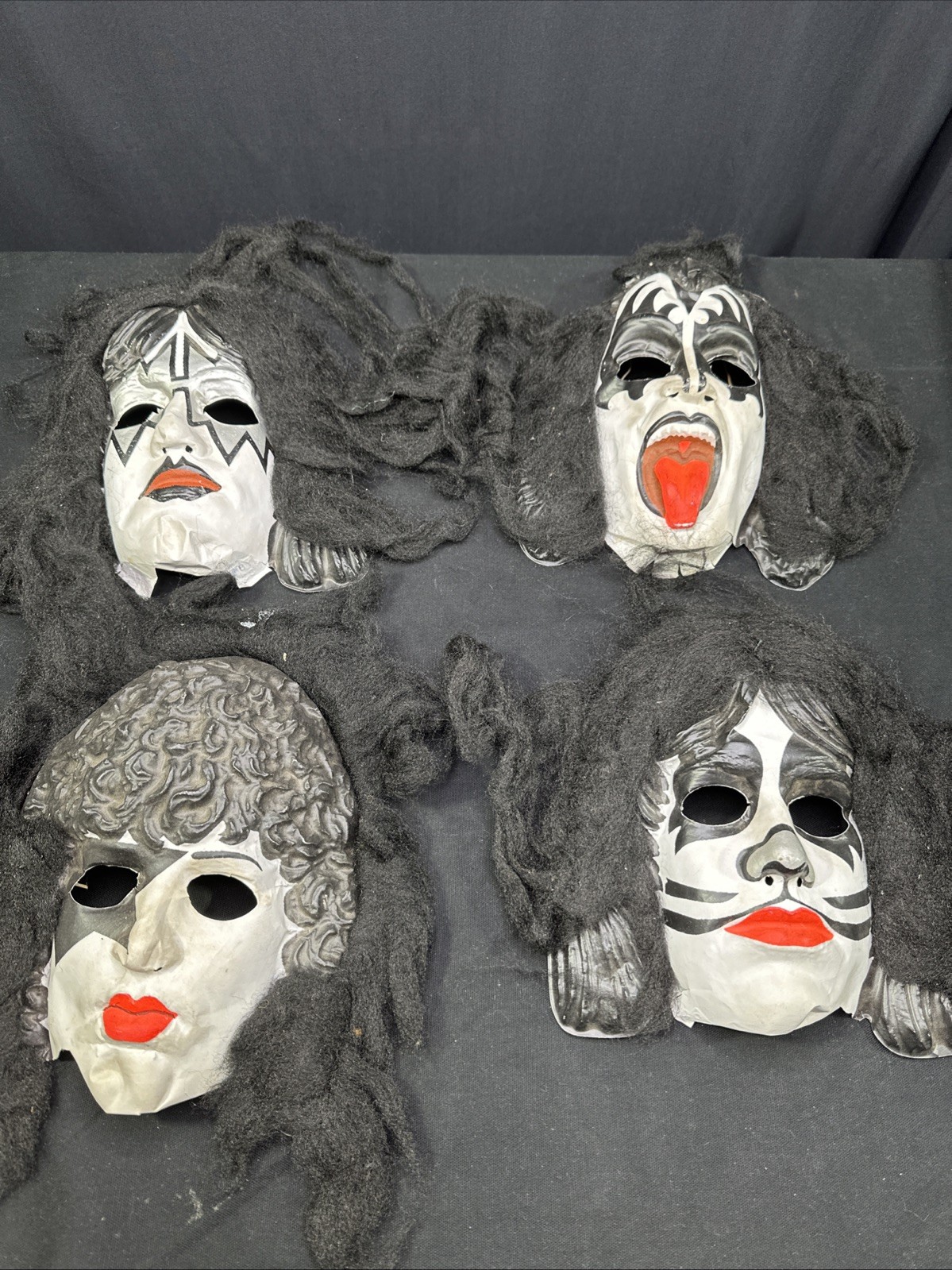 1978 Vintage KISS Aucoin Plastic Mask  Lot Of 4