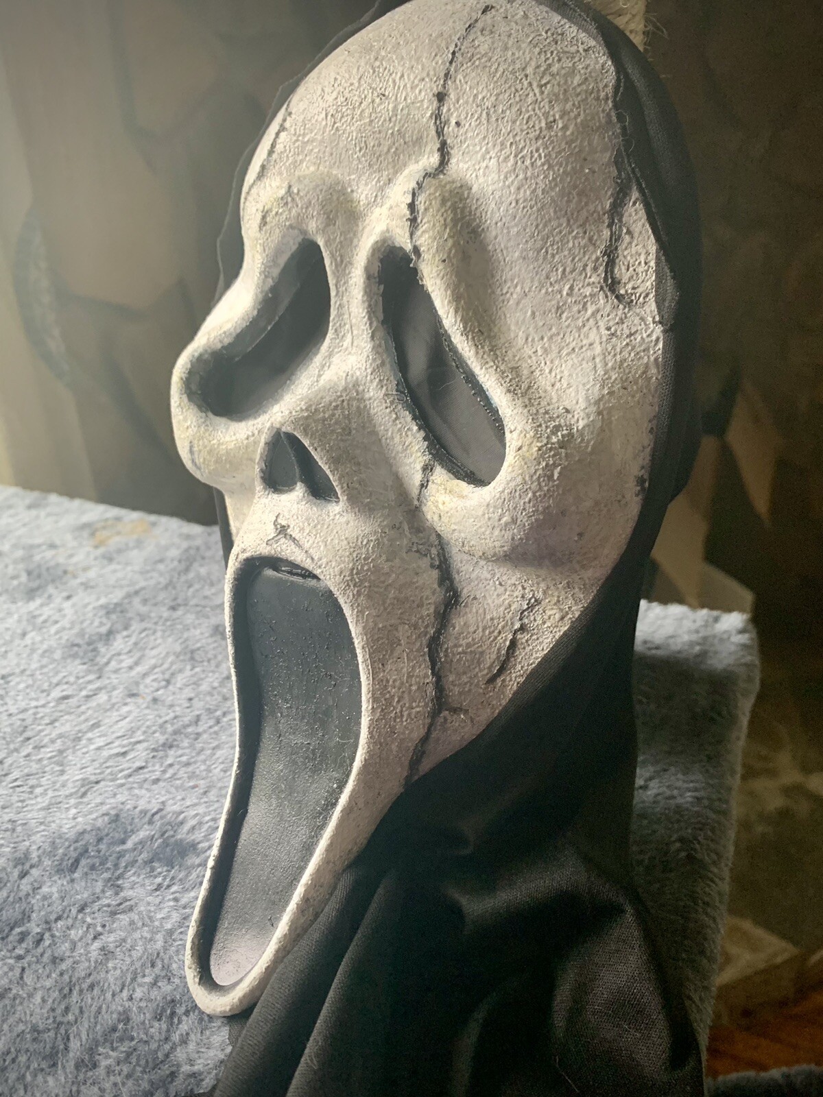 Scream VI (Stu macher) Mask, Hand painted and Re-Shrouded Scream VI (Stu macher) Mask, Hand painted and Re-Shrouded