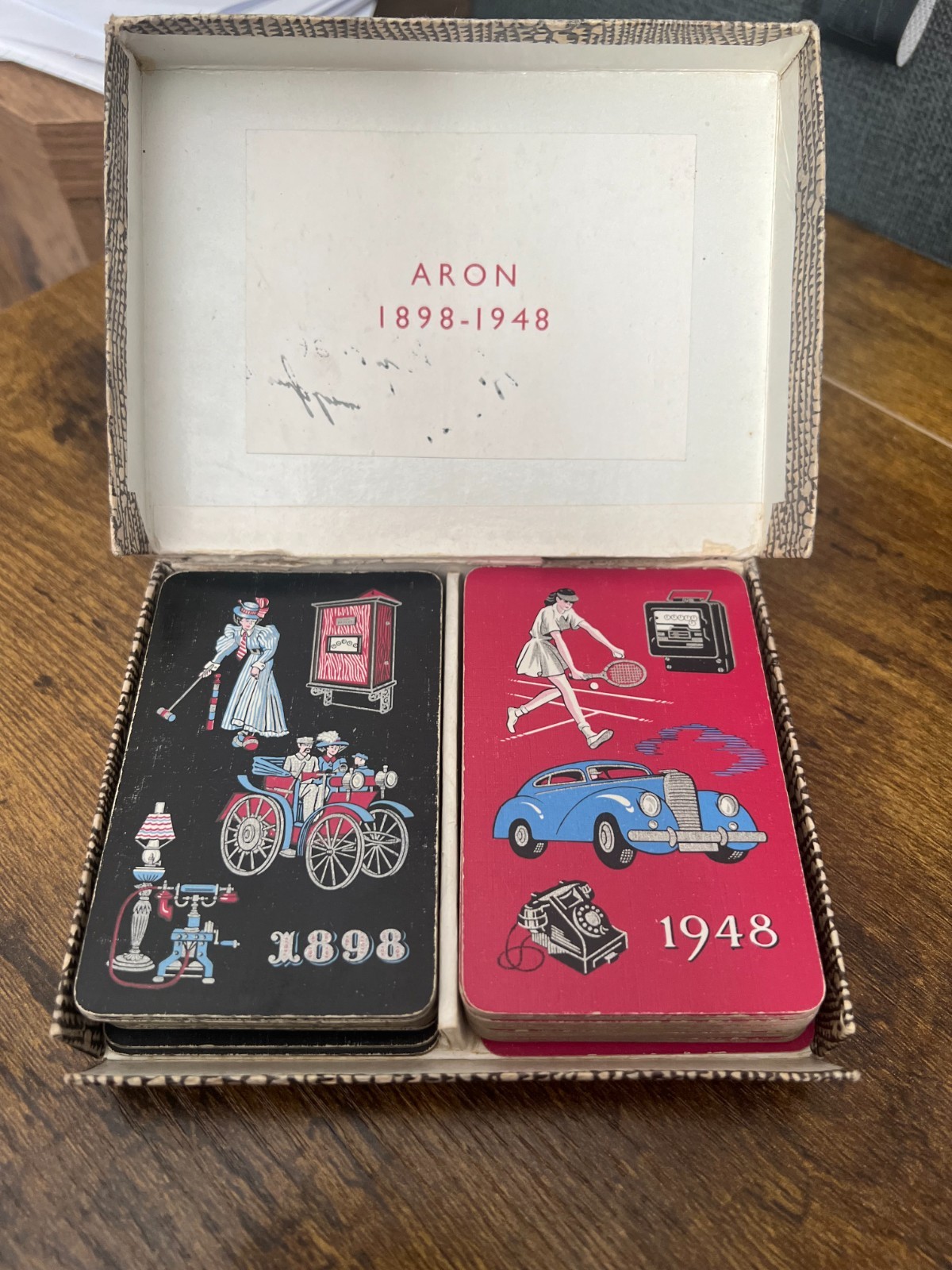 1948 De La Rue Aron Electricity Meter 1898–1948 Twin Pack Playing Cards 