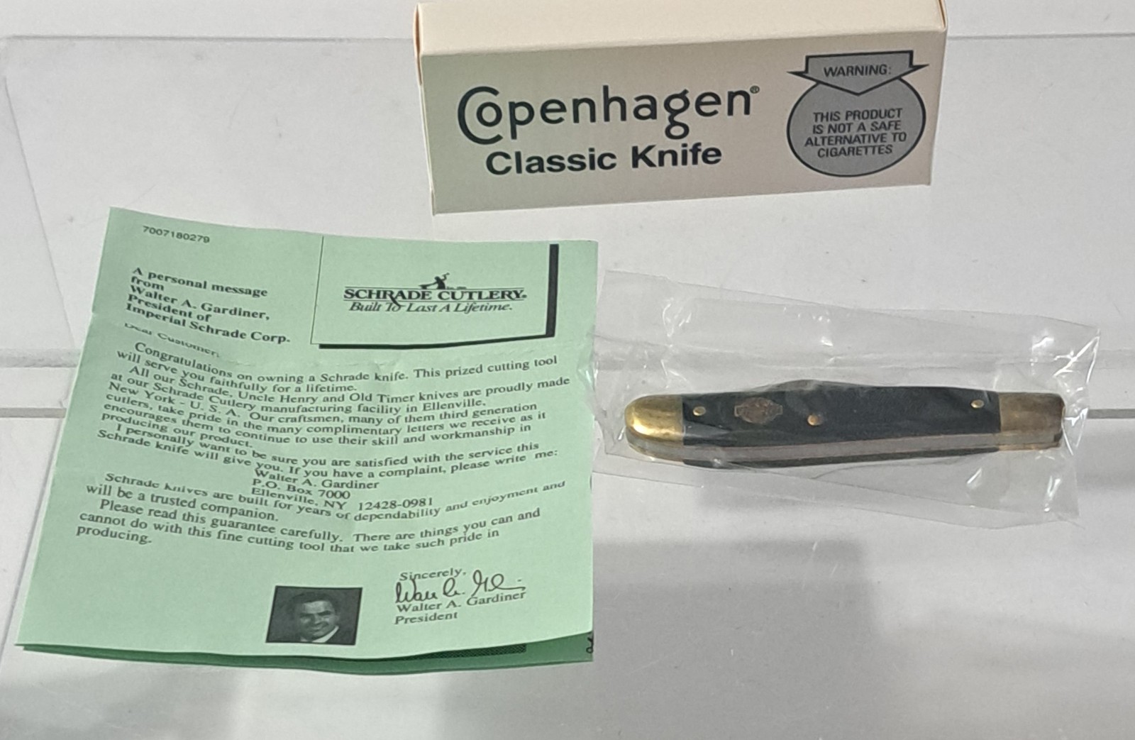 Vintage NOS Schrade Cope USA Copenhagen Folding Pocket Knife Original Packaging