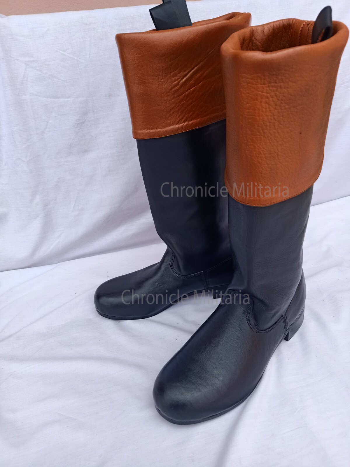 18th century cuff top boots Smooth, flesh side out