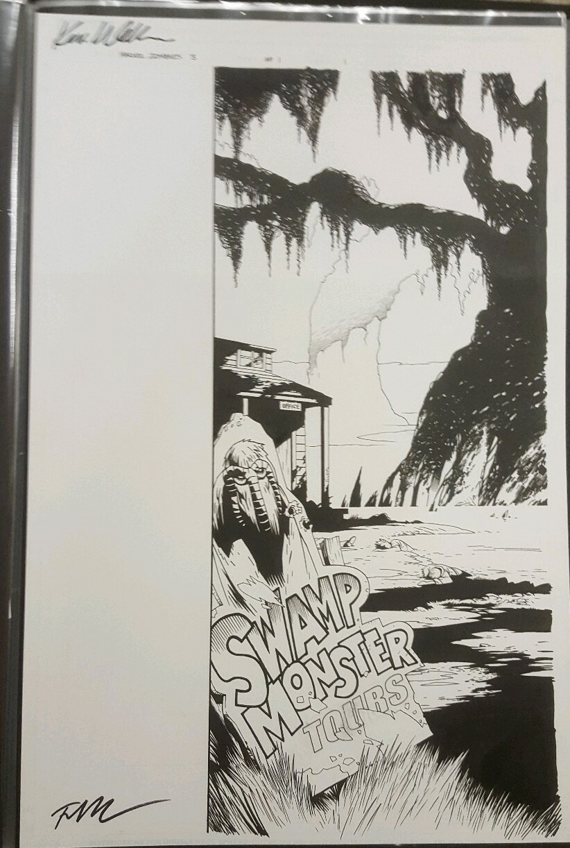 Marvel Zombies 3  #3 pg 1 signed  Kevin Walker Original Comic Art page Man-Thing