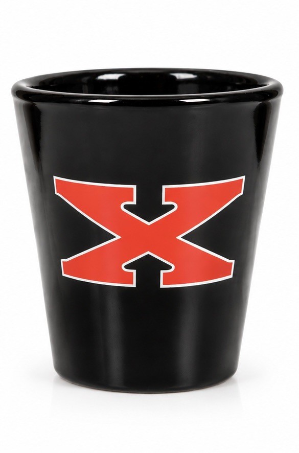 Vintage Excelsior-Henderson “X” Shot Glass | Original Promo | Libbey | NOS