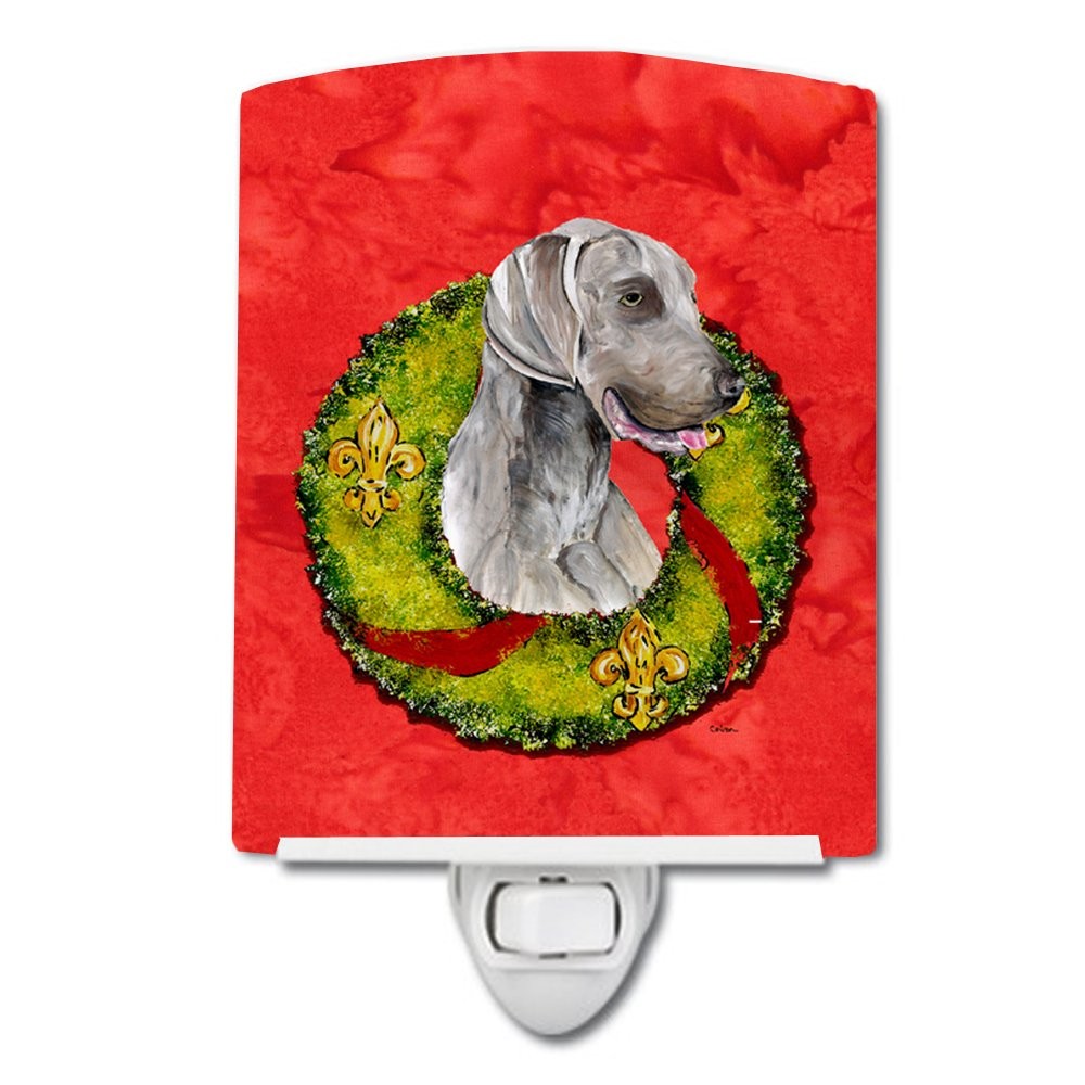 Caroline's Treasures SC9086CNL Weimaraner Christmas Wreath Night Light 6x4x3