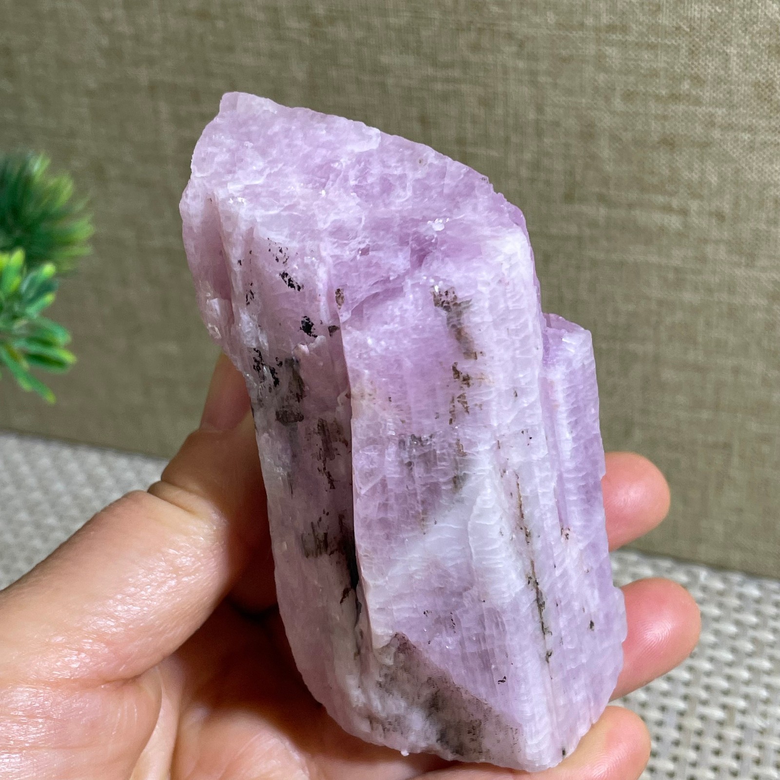 254g  Raw Kunzite Purple Crystal Rough Healing Stone Specimens Rocks