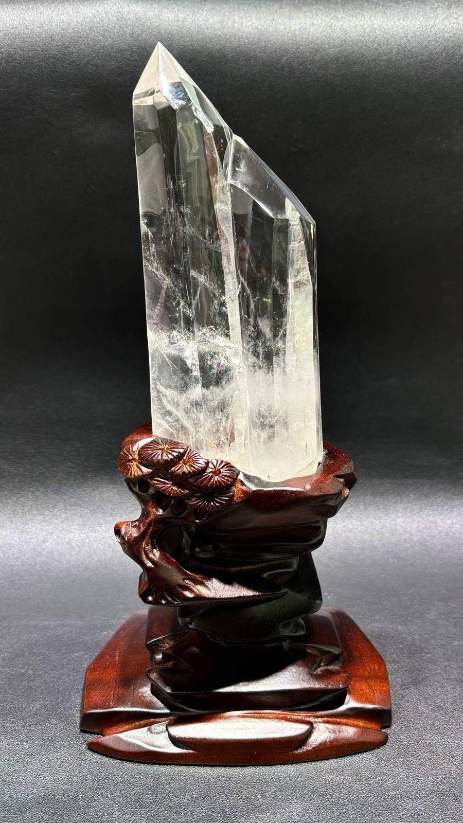 3.85lb RARE Top Natural Clear Quartz Crystal Mineral specimens Reiki Decor+STAND