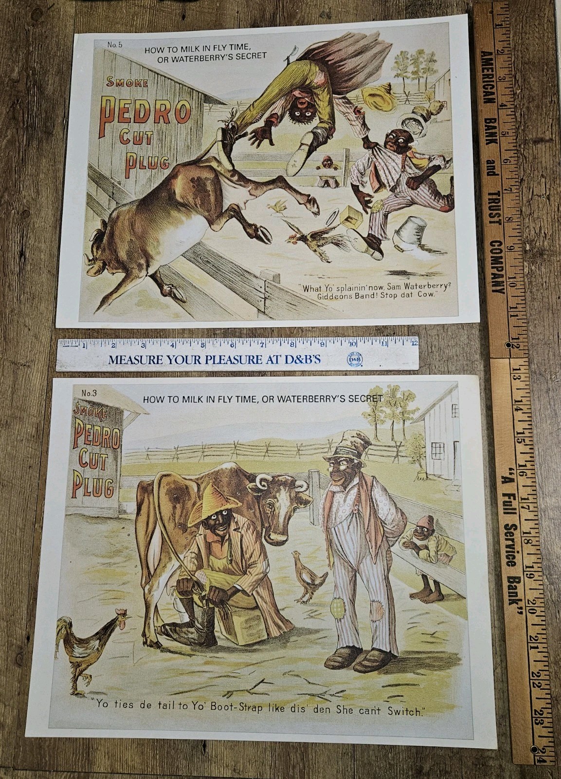 2 Vintage Tobacco Advertising Prints Smoke Pedro Cut Plug Historical Prints