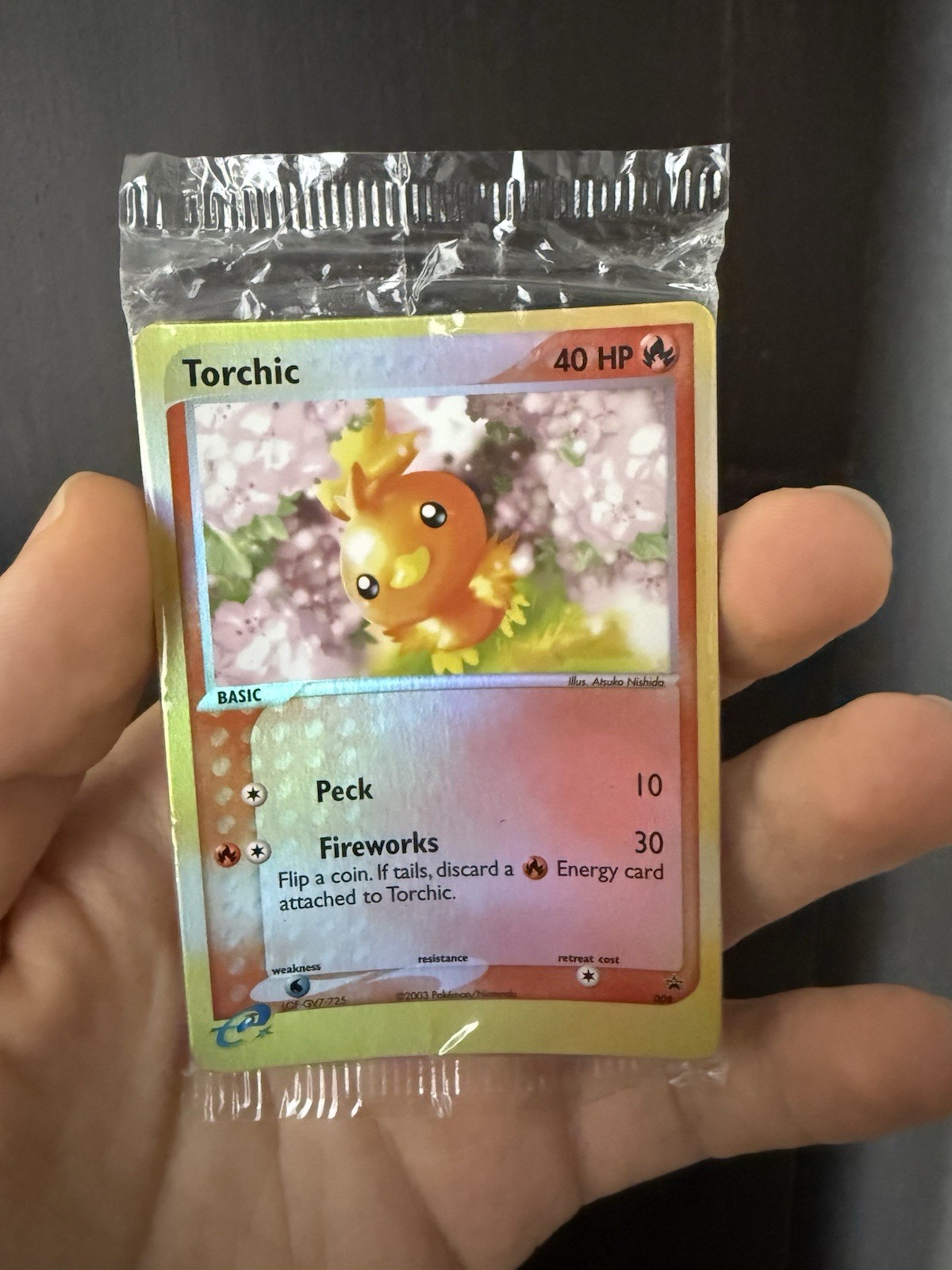 2003 Pokémon Sealed Booster Pack Of Torchic Reverse Black Star EX Promo Card 008