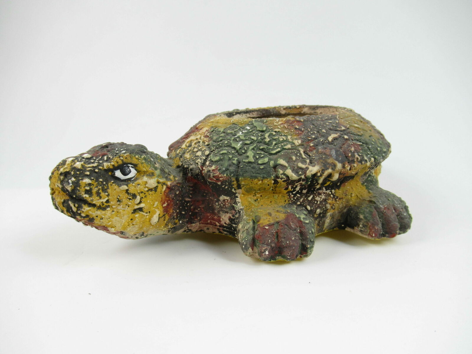 Vintage LIFELIKE Porcelain Snapping Turtle 7.5” Mad Looking Candle GOOD USED SHA