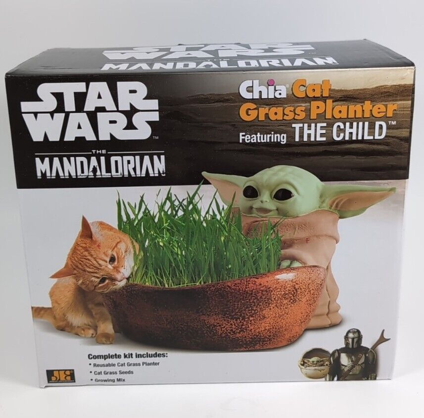 Chia Cat Grass Planter Featuring The Child Baby Yoda Star Wars The Mandalorian 