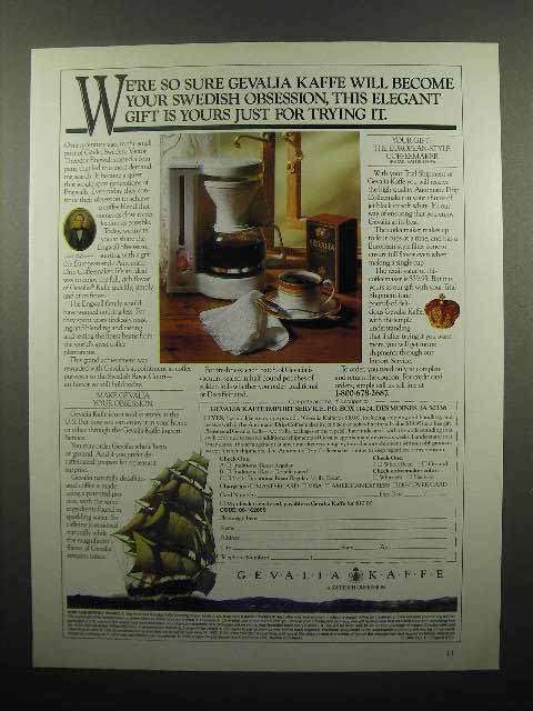 1992 Gevalia Coffee Ad - Become Your Swedish Obsession