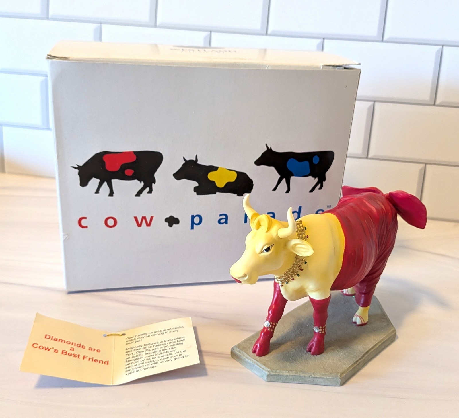 Cow Parade Diamonds are a Cows Best Friend #9122 Hand Numbered 1/1671 Box & Tag