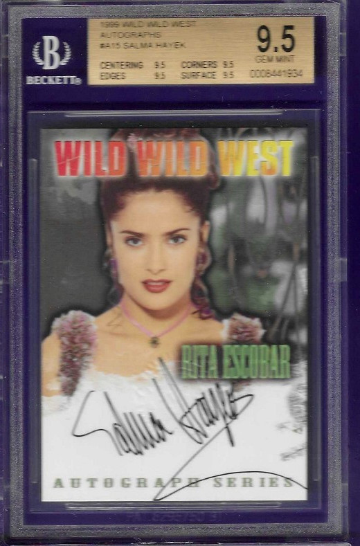 SALMA HAYEK 1999 SKYBOX WILD WILD WEST AUTOGRAPH BGS GEM MINT 9.5 AUTO VERY RARE