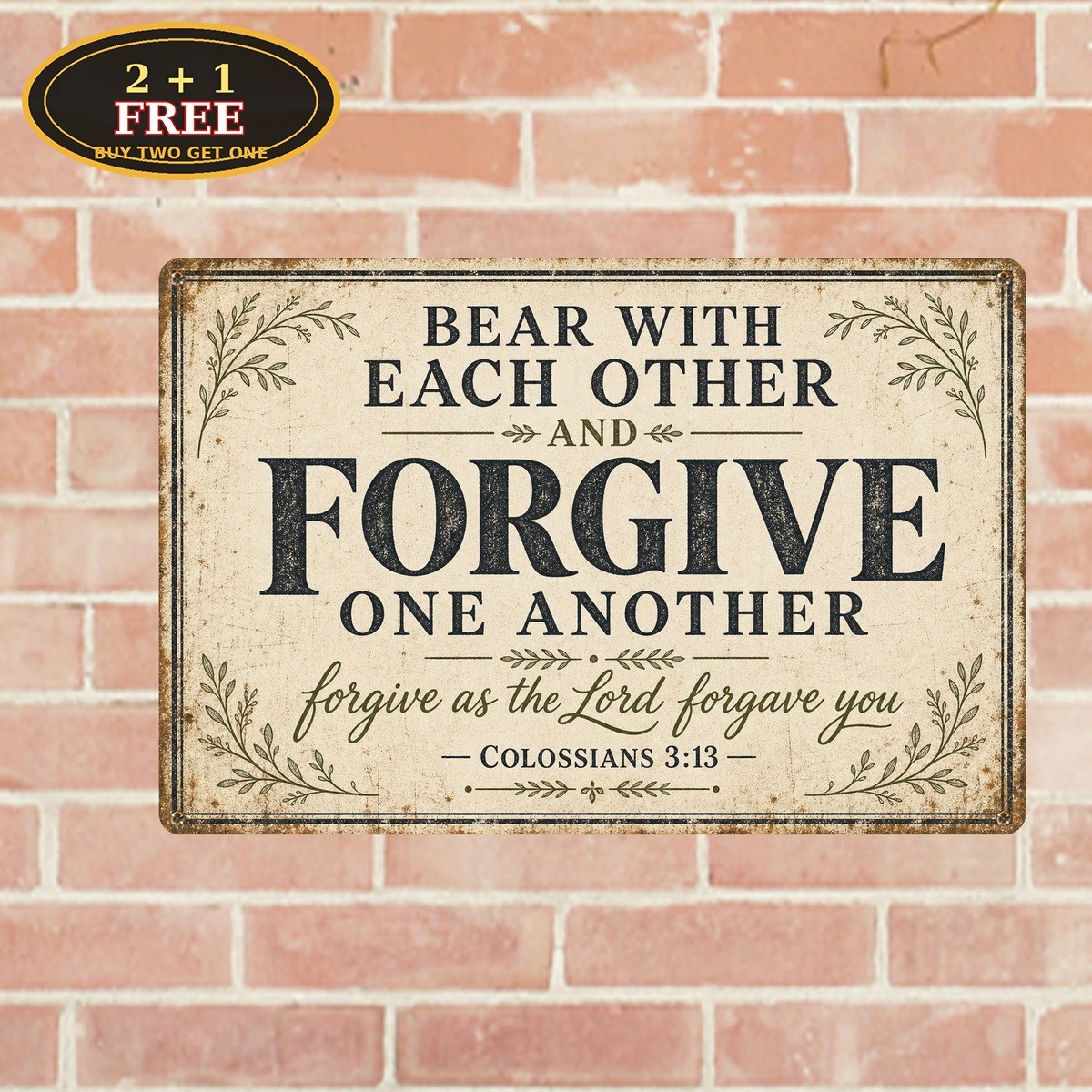 Christian Faith Verse Forgiveness Quote Religious Church Metal Tin Sign Decor