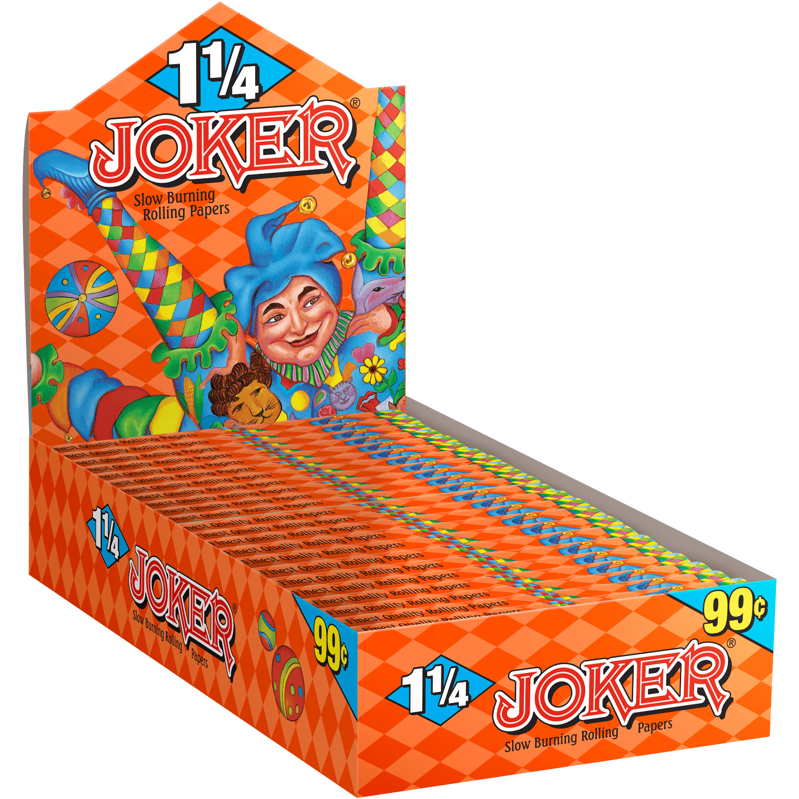 Joker Rolling Paper 1 1/4 Orange Slow Burn 1.25 Cigarette Paper (Box of 24) Joker Rolling Paper 1 1/4 Orange Slow Burn 1.25 Cigarette Paper (Box of 24)