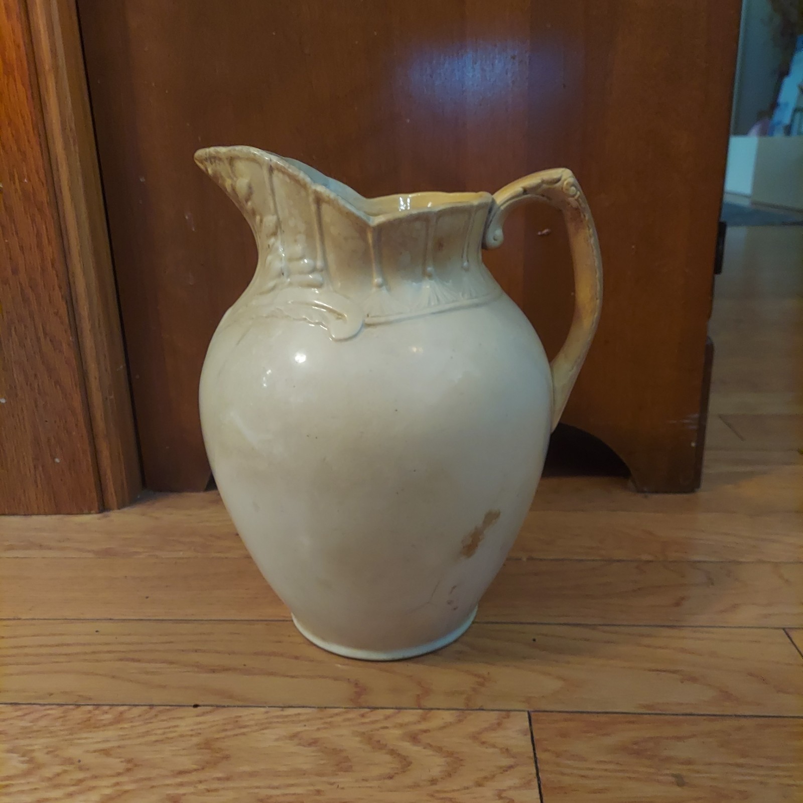 Antique WARRANTED Goodwin Brothers Ironstone Pitcher **RARE** 1885-1898 Ohio