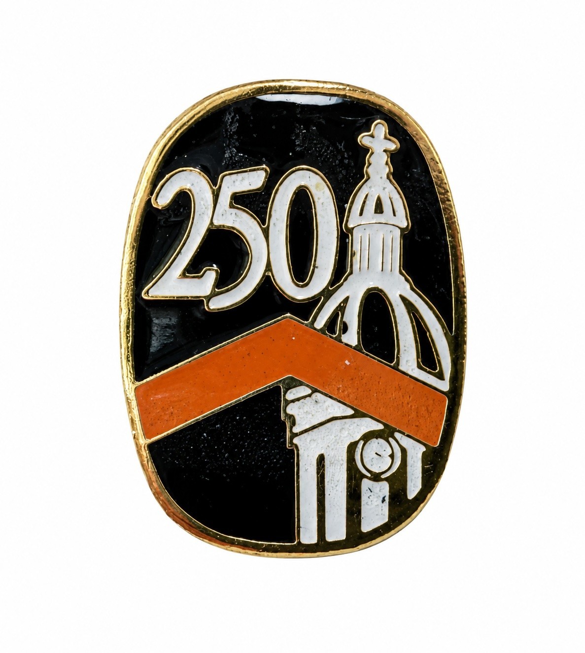 Vintage Princeton University 250th Anniversary Nassau Hall Enamel Lapel Pin