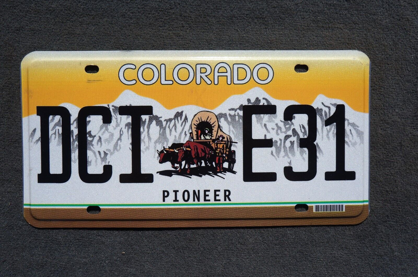 Colorado PIONEER License Plate - CONESTOGA WAGON OXEN