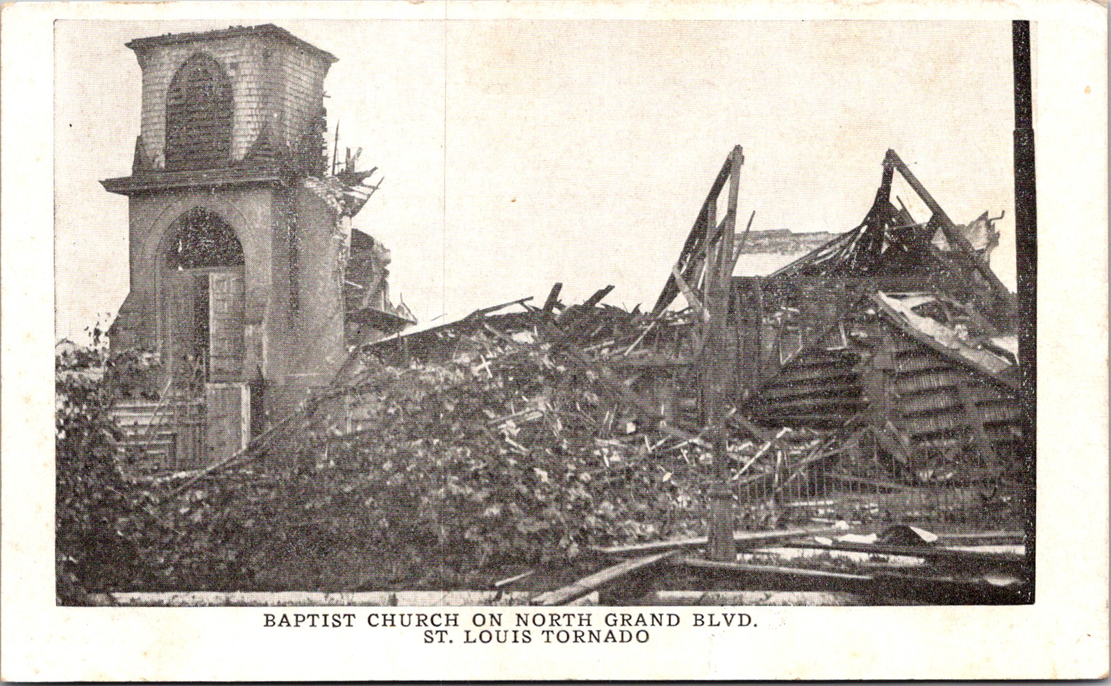 Postcard Tornado Damaged Church in St Louis, Missouri - 9-29-1927 - #3