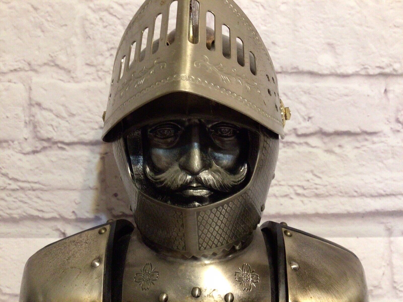 (Vintage)  Medieval Armor Body Liquor Serving Set - & “Match.Helmet Ice Bucket”