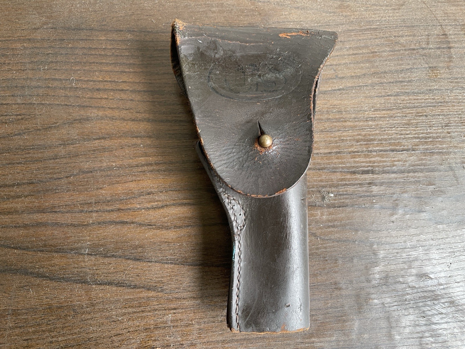 Original WWII US Army M1916 Colt Warren Goods Co. Leather Gun Holster WW2