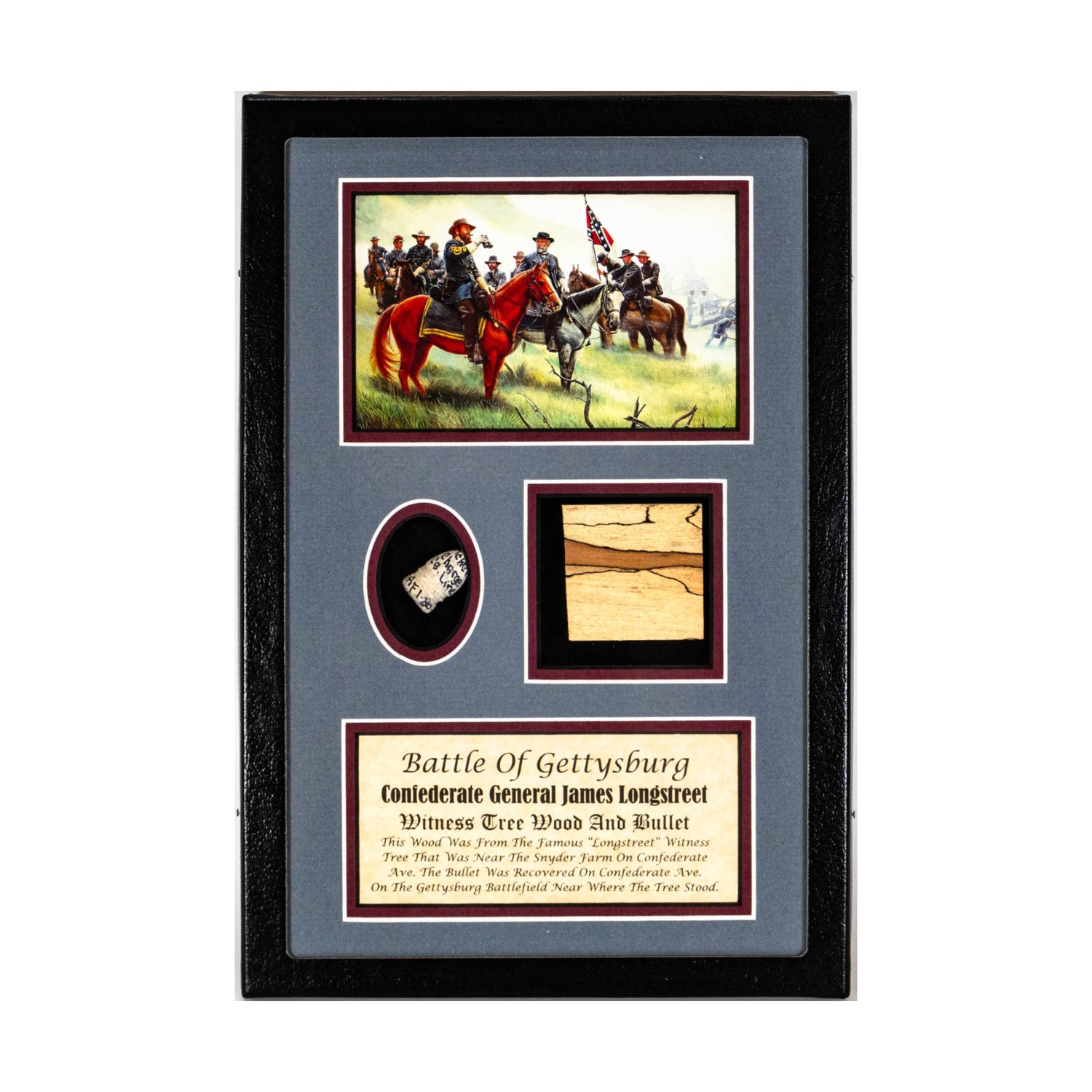 Gettysburg Artifacts  General Longstreet Witness Wood and Gettysburg Bullet NM