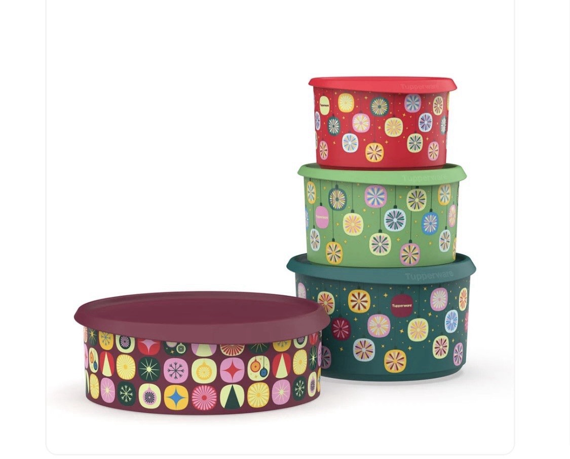 Tupperware holiday get It all Canister Set New