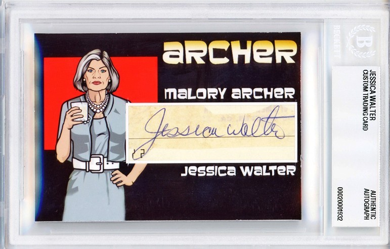 ARCHER -JESSICA WALTER- BECKETT BAS Signed/Autograph/Auto TV Cartoon Card