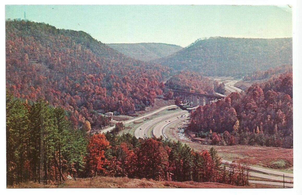 TN Postcard Tennessee Interstate 75 Jellico LaFollette Autumn