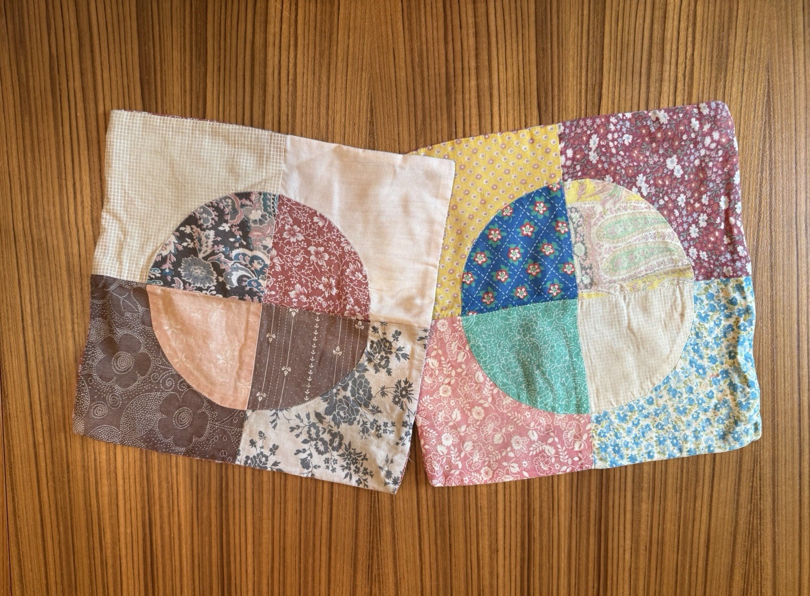 VTG Mountain Artisans Quilted Patchwork Pillow Covers 70s West Virginia Pair