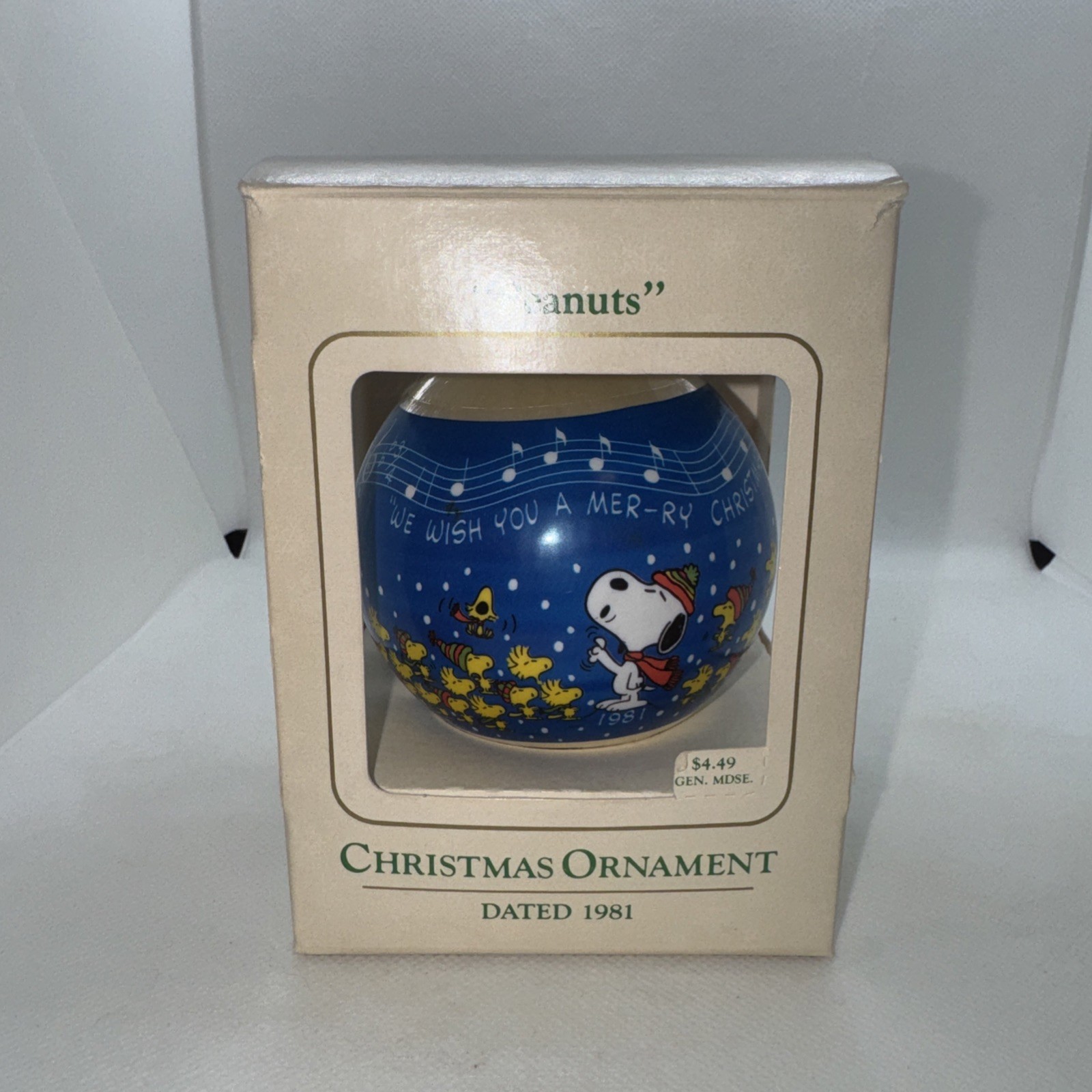 RARE XMAS 1981 Hallmark Ambassador Snoopy Charlie Brown Peanuts Satin Ornament RARE XMAS 1981 Hallmark Ambassador Snoopy Charlie Brown Peanuts Satin Ornament