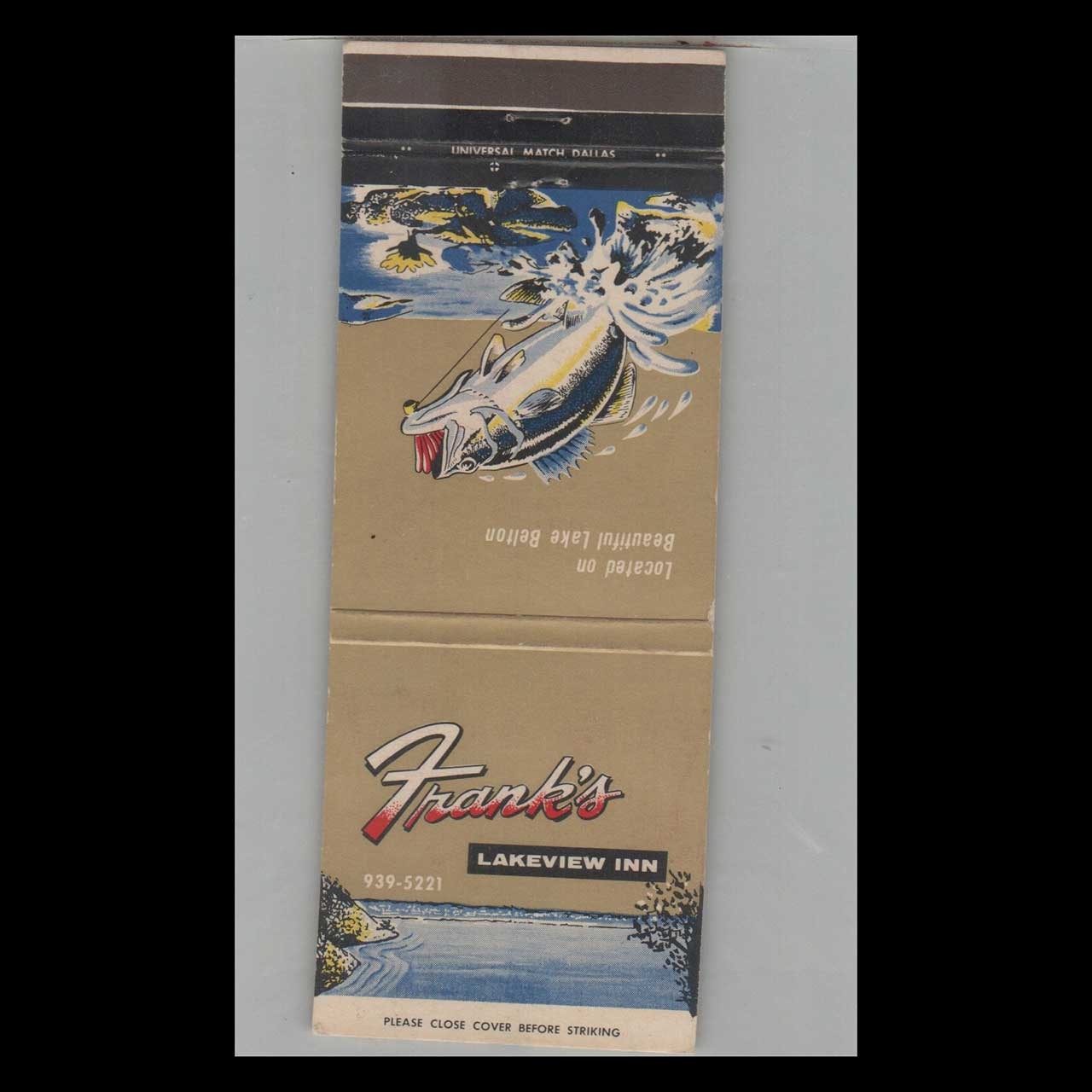 Matchbook Cover Frank's Lakeview Inn Northeast Of Killeen TX