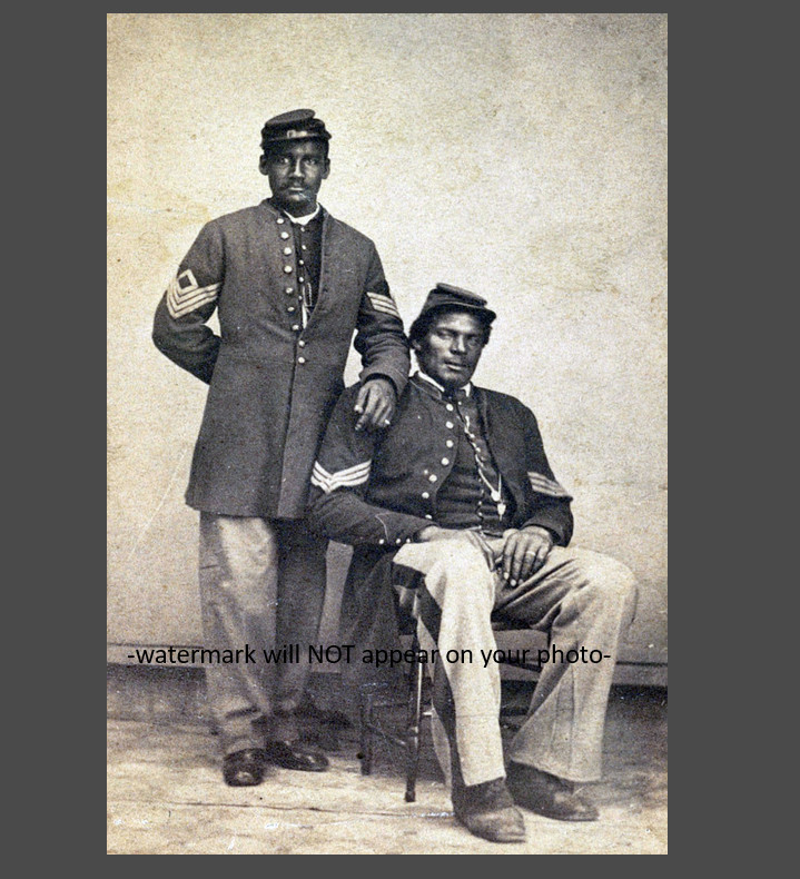 Black Civil War Soldiers PHOTO Veteran Union in Sergeants Uniforms 1863-1865 Black Civil War Soldiers PHOTO Veteran Union in Sergeants Uniforms 1863-1865