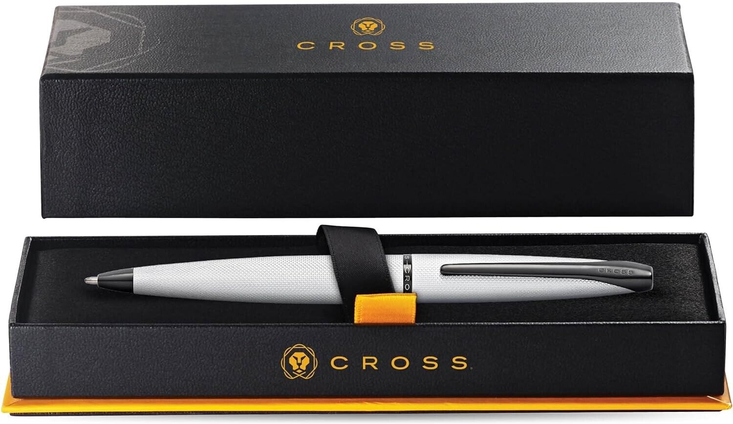 Cross ATX Ballpoint Pen - Brushed Chrome with Etched Diamond Pattern NEW in Box